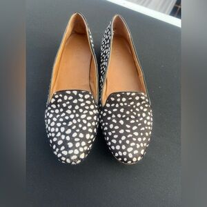 J. Crew Black and White Polka Dot Flats - fits Like Sz 9